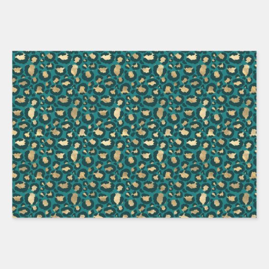 Aquamarin und Gold Geschenkpapier Set (Vorderseite 2)