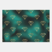 Aquamarin und Gold Geschenkpapier Set (Vorderseite)