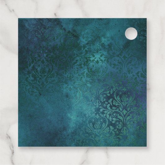 Aquamarin und Gold Griffon Damask Aquamarine Gemst Geschenkanhänger (Rückseite)