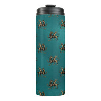 Aquamarin und Gold Heraldic Griffon