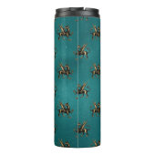 Aquamarin und Gold Heraldic Griffon Thermosbecher (Rückseite)