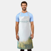 Aquamarin und Gold Moderne Kunst Flüssige Wasserfa Schürze (Getragen)