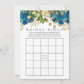 Aquamarin und Gold Shabby Brautparty Bingo Einladung (Vorderseite)