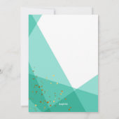 Aquamarin- und Goldbestätigung Einladung (Rückseite)