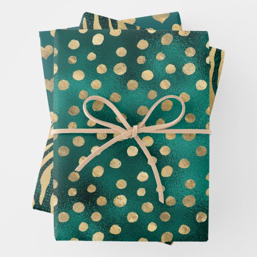 Aquamarin- und Goldgalm Geschenkpapier Set (Beispiel)