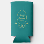 Aquamarin- und Goldhochzeit Selters Dosenkühler (Rückseite)