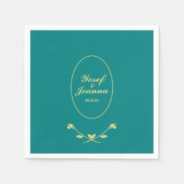 Aquamarin- und Goldhochzeit Serviette