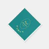 Aquamarin- und Goldhochzeit Serviette (Ecke)