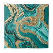 Aquamarin- und Goldmarmor Fliese (Vorderseite)