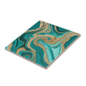 Aquamarin- und Goldmarmor Fliese (Seite)