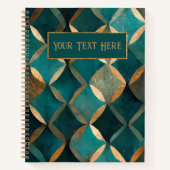 Aquamarin- und Goldmuster Notizblock (Vorderseite)