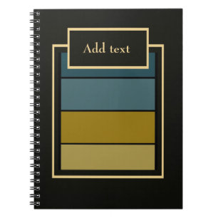 Aquamarin und Goldstreifen Notizblock
