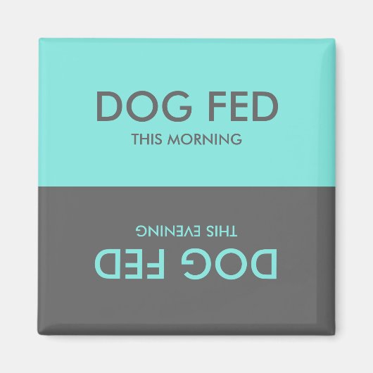 Aquamarin und grau | Erinnerung für Gefüttert Hund Magnet (Vorne)