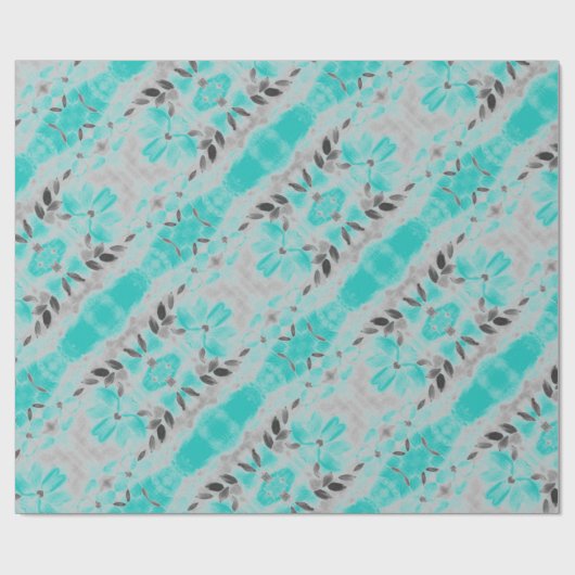 Aquamarin und grau geschenkpapier (Flach)