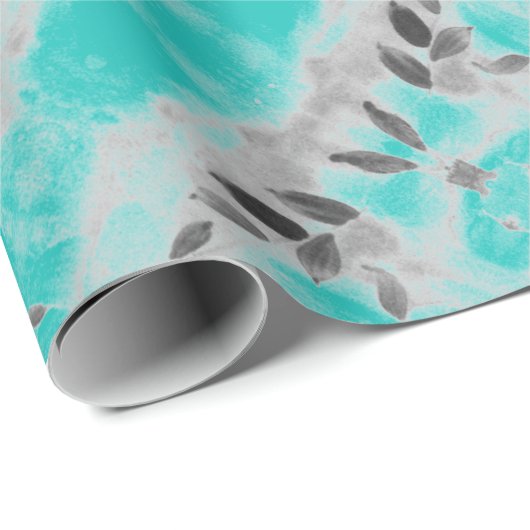 Aquamarin und grau geschenkpapier (Rolleneckpunkt)