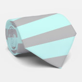 Aquamarin und grau gestreift  krawatte (Gerollt)