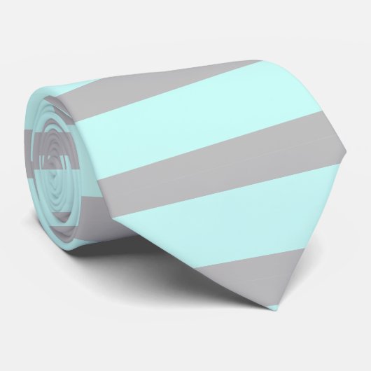 Aquamarin und grau gestreift krawatte (Gerollt)