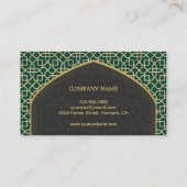 Aquamarin und grau Mihrab Bismillah islamisch Visitenkarte (Rückseite)