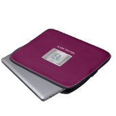 Aquamarin und grau Monogramm, Silbername, Silberna Laptopschutzhülle (Vorne Knopf)