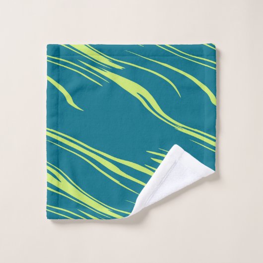 Aquamarin und grün abstrakt badhandtuch set (Waschlappen)