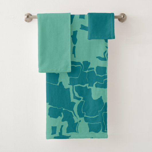 Aquamarin und grün badhandtuch set (Insitu)