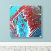 Aquamarin und kopperakrylhaltig Abstrakt Leinwanddruck (Insitu (Holzboden))