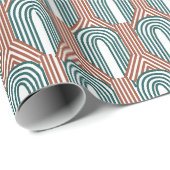 Aquamarin und Kupfer Geschenkpapier (Rolleneckpunkt)