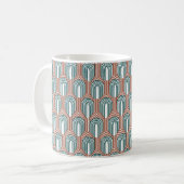 Aquamarin und Kupfer Kaffeetasse (Vorderseite Links)