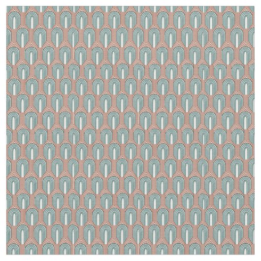 Aquamarin und Kupfer Stoff (Nahaufnahme)