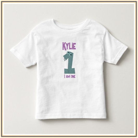 Aquamarin und Lila, ich bin eins Kleinkind T-shirt