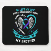 Aquamarin und Lila in Erinnerung an meinen Bruder Mousepad (Vorne)
