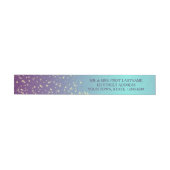 Aquamarin und Lila Ombre' Sparkle Rundum-Adressaufkleber (Person)