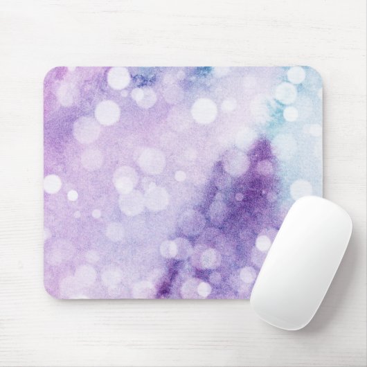 Aquamarin und Lila Rainbow Bokeh Wasserfarbe Mousepad (Mit Mouse)