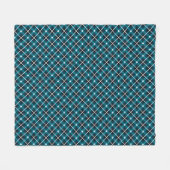 Aquamarin- und Navy-Geometric-Grid-Muster Fleecedecke (Vorderseite (Horizontal))