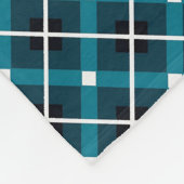 Aquamarin- und Navy-Geometric-Grid-Muster Fleecedecke (Ecke)