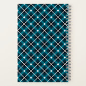 Aquamarin- und Navy-Geometric-Grid-Muster Notizblock (Rückseite)