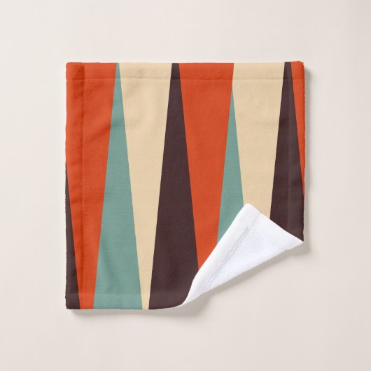 Aquamarin und Orange Badhandtuch Set (Waschlappen)