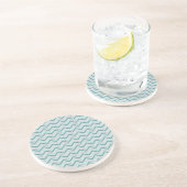 Aquamarin und Perlen ZigZag Getränkeuntersetzer (Seite)