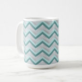 Aquamarin und Perlen ZigZag Kaffeetasse (Vorderseite Links)