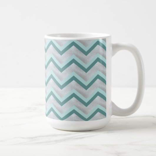 Aquamarin und Perlen ZigZag Kaffeetasse (Rechts)
