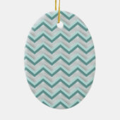 Aquamarin und Perlen ZigZag Keramik Ornament (Hinten)