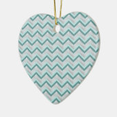 Aquamarin und Perlen ZigZag Keramikornament (Links)