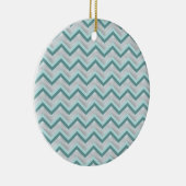Aquamarin und Perlen ZigZag Keramikornament (Rechts)