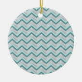 Aquamarin und Perlen ZigZag Keramikornament (Vorne)