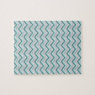 Aquamarin und Perlen ZigZag Puzzle