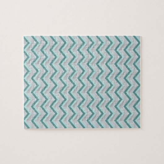 Aquamarin und Perlen ZigZag Puzzle (Horizontal)