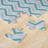 Aquamarin und Perlen ZigZag Puzzle (Seite)