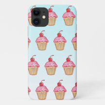 Aquamarin und rosa Erdbeere Cupcakes