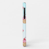 Aquamarin und rosa Erdbeere Cupcakes Case-Mate iPhone Hülle (Hinten/Links)