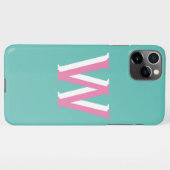 Aquamarin und rosa Initial iPhone 11Pro Max Case iPhone Hülle (Rückseite (Horizontal))